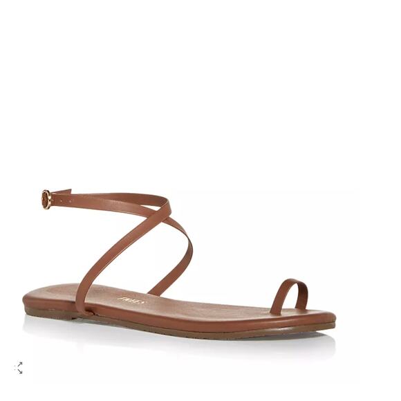 TKEES Brown Leather Strappy Flat Sandals Women’s Size 10 - Picture 9 of 9